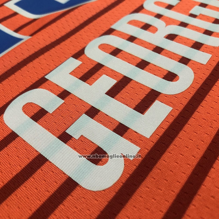 Maglia Oklahoma City Thunder Paul George #13 Statement 2021 Arancione